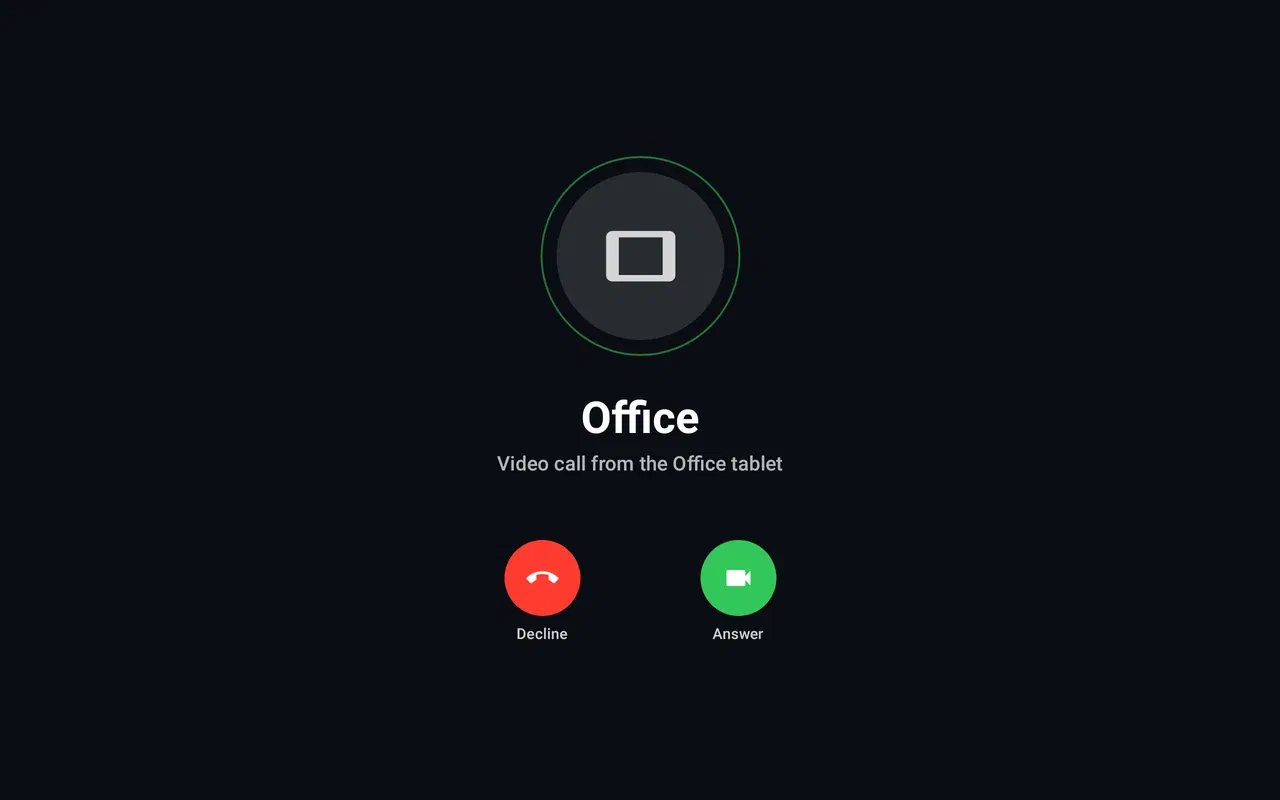 An incoming call from another room