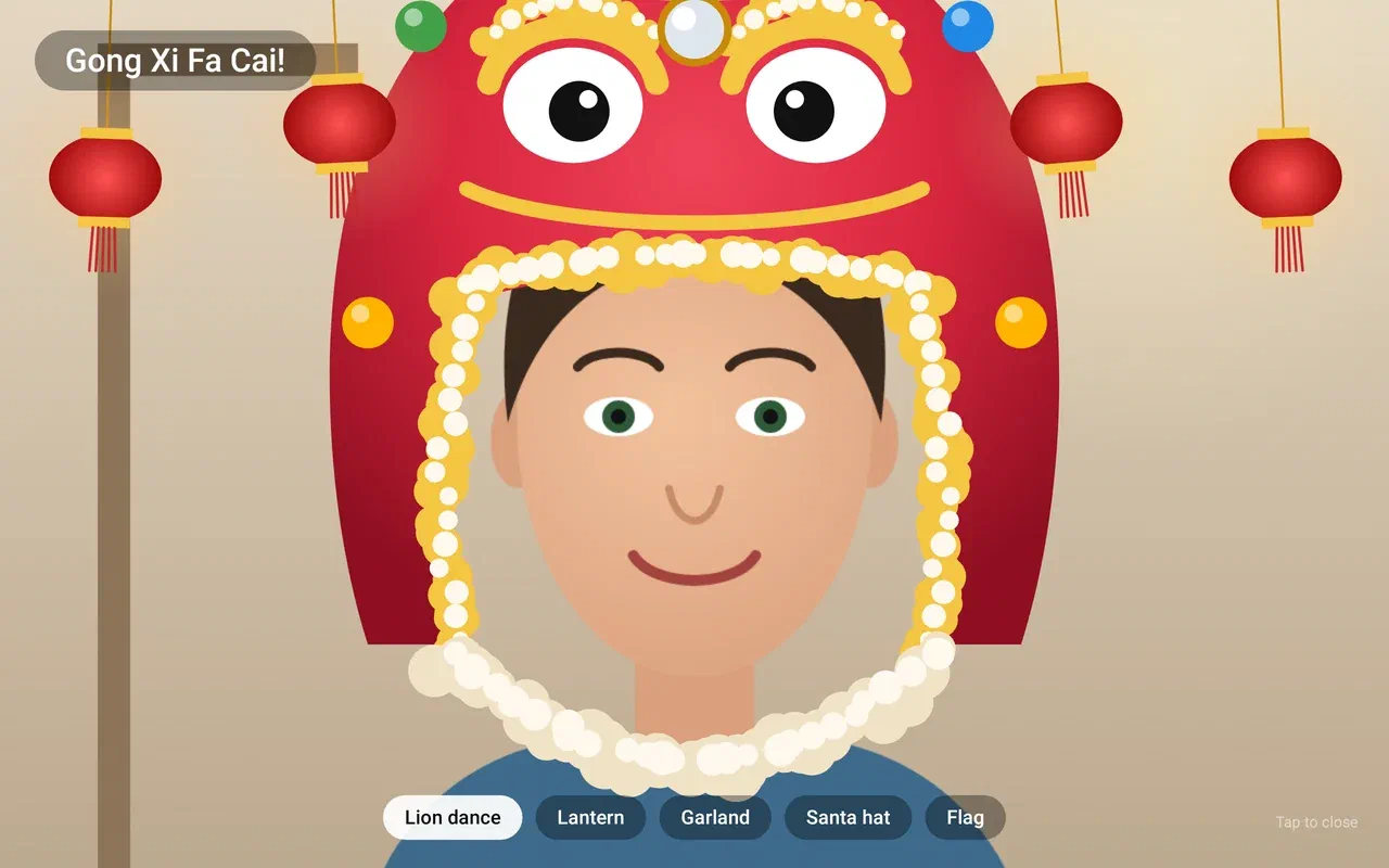 The festival mirror at Chinese New Year (a drawn test face)